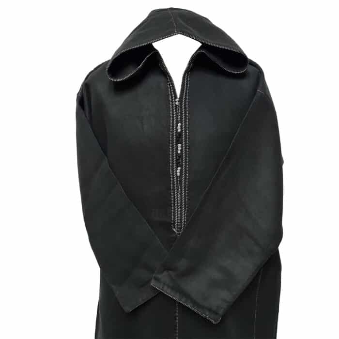 Cshmrewpc 0024b Moroccan Super Warm Cashmere Wool Blend Black Hooded Thobe Djellaba (24)
