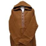 Cshmrwlplus 1pc008 Plus Size Super Warm Brown Moroccan Winter Cashmere Wool Blend Hooded Thobe Djellaba (1)