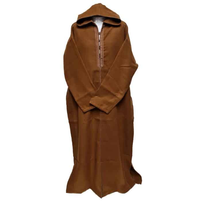 Cshmrwlplus 1pc008 Plus Size Super Warm Brown Moroccan Winter Cashmere Wool Blend Hooded Thobe Djellaba (4)