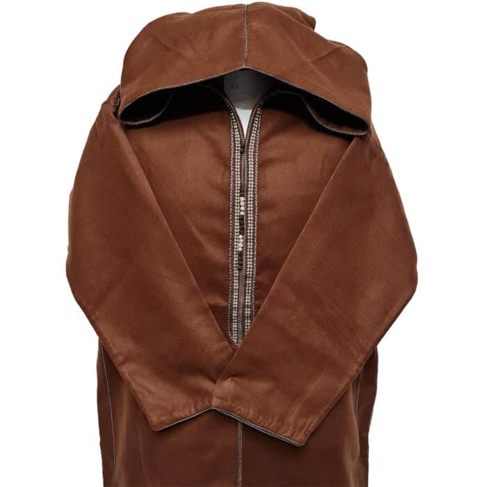 Cshmrwool 1pc003 Moroccan Super Warm Cashmere Wool Blend Brown Hooded Thobe Djellaba(7)