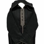 Cshwl 002 Black Moroccan Cashmere Wool Blend Hooded Thobe Habibi Collections (60)