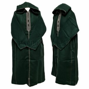 Cshwl 004 Green Mens Moroccan Cashmere Wool Blend Hooded Thobe Habibi Collections (92)