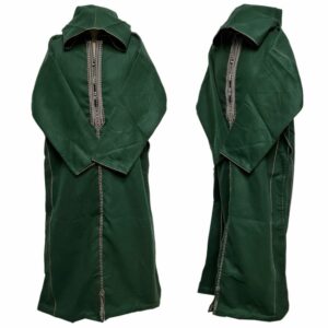 Cshwl 006 Green Mens Moroccan Cashmere Wool Blend Hooded Thobe Habibi Collections (15)