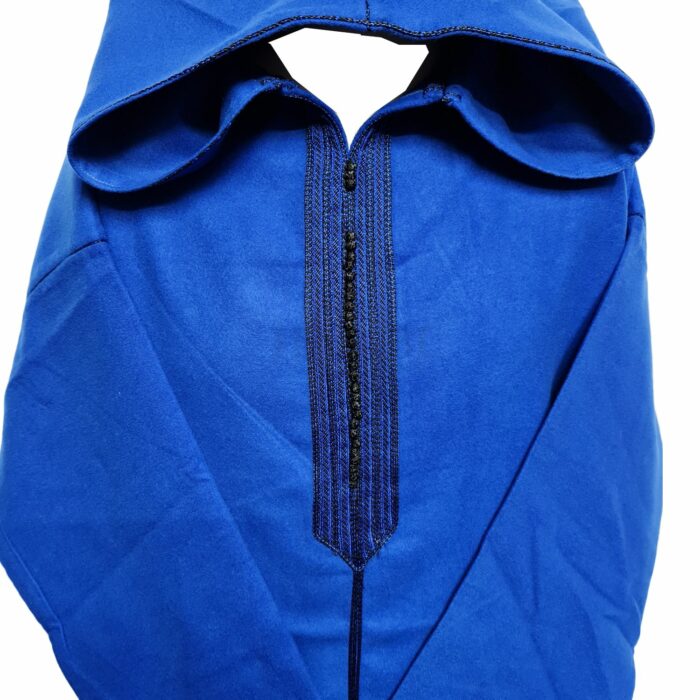 Cshwl 013 Royal Blue Moroccan Cashmere Wool Blend Hooded Thobe Habibi Collections (22)