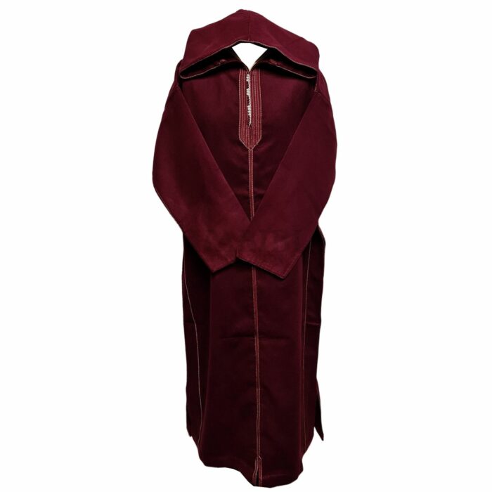 Cshwl 014 Maroon Moroccan Cashmere Wool Blend Hooded Thobe Habibi Collections Ddk
