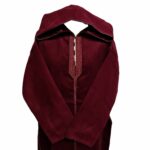 Cshwl 014 Maroon Moroccan Cashmere Wool Blend Hooded Thobe Habibi Collections Ddkk