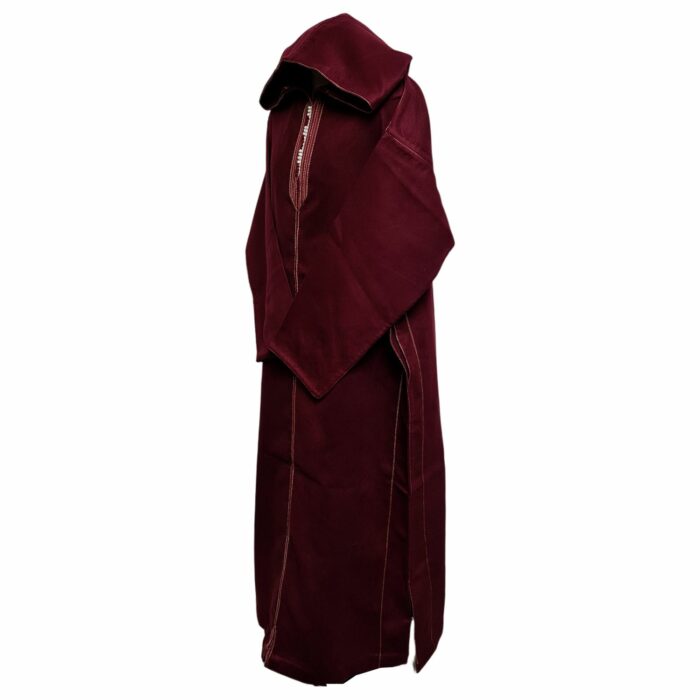 Cshwl 014 Maroon Moroccan Cashmere Wool Blend Hooded Thobe Habibi Collections Drk