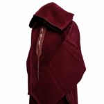Cshwl 014 Maroon Moroccan Cashmere Wool Blend Hooded Thobe Habibi Collections Drkk