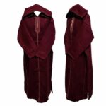 Cshwl 014 Maroon Moroccan Cashmere Wool Blend Hooded Thobe Habibi Collections Drrk