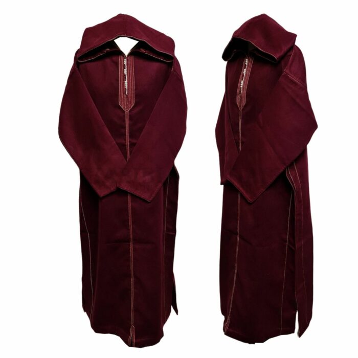Cshwl 014 Maroon Moroccan Cashmere Wool Blend Hooded Thobe Habibi Collections Drrk