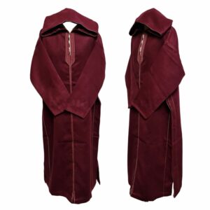 Cshwl 015 Maroon Moroccan Cashmere Wool Blend Hooded Thobe Habibi Collections (10)