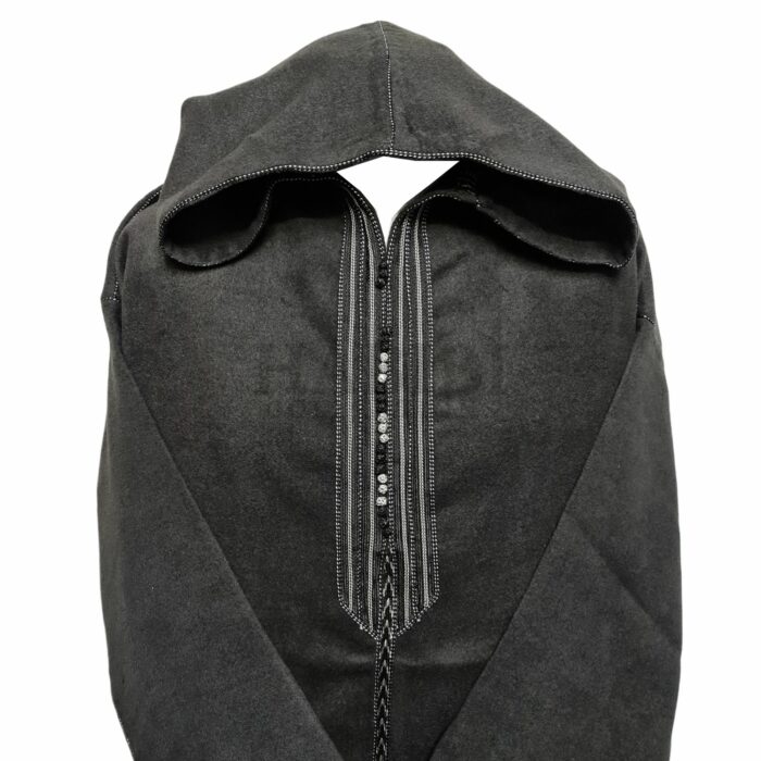 Cshwlsupa Azd021 Grey Mens Moroccan Cashmere Wool Blend Thobe Jubba Djelleba (3)