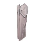 Cstmmdeshlv 0010 Men Moroccan High Quality Shiny Polyester Blend Light Pink Short Sleeves Thobe Jubba Kandora (3)