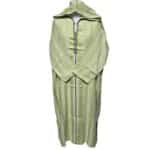 Ctnhd 001 Moroccan Cotton Blend Hooded Long Sleeves Green Thobe Jubba Djellaba (6)