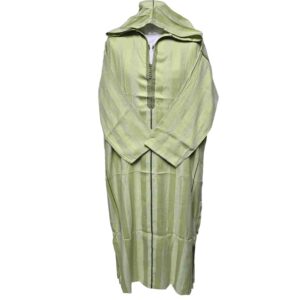Ctnhd 001 Moroccan Cotton Blend Hooded Long Sleeves Green Thobe Jubba Djellaba (6)