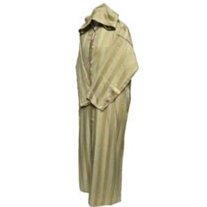 Ctnhd 007 Moroccan Cotton Blend Hooded Long Sleeves Beige Thobe Jubba Djellaba (4)