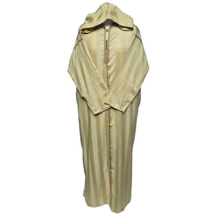 Ctnhd 007 Moroccan Cotton Blend Hooded Long Sleeves Beige Thobe Jubba Djellaba (6)