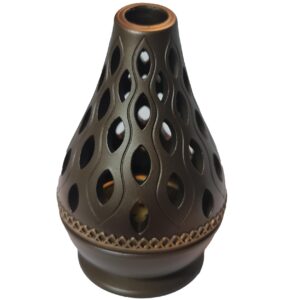 Ceramic Incense Burner Bakhoor Burner High Quality Magnetic Top Brown Black Champagne (10)