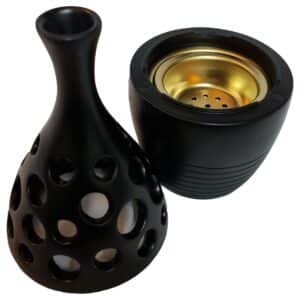 Ceramic Incense Burner Bakhoor Burner High Quality Magnetic Top Brown Black & Champagne (10)