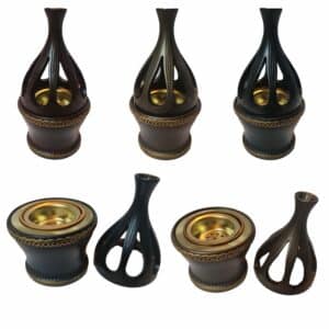 Ceramic Incense Burner Bakhoor Burner High Quality Magnetic Top Brown Black Champagne (15)