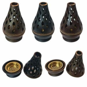 Ceramic Incense Burner Bakhoor Burner High Quality Magnetic Top Brown Black Champagne (16)