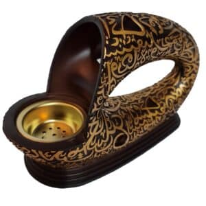 Ceramic Incense Burner Bakhoor Burner High Quality Magnetic Top Brown Black & Champagne (2)