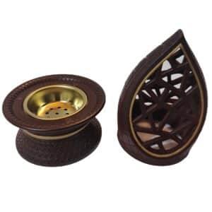 Ceramic Incense Burner Bakhoor Burner High Quality Magnetic Top Brown Black Champagne (3)