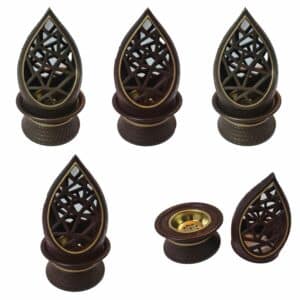 Ceramic Incense Burner Bakhoor Burner High Quality Magnetic Top Brown Black Champagne (9)