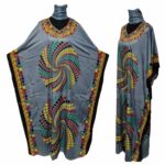 D.no.182 001 Grey Loose Fit Kaftan Tunic Holiday Dress Beach Cover Up Dubai Abaya Free Head Scarf
