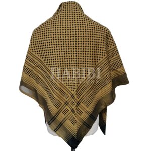 Light Gold/Black Shemagh Arab Head Scarf Wrap Arafat Keffiyeh Yashmagh