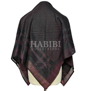 Maroon/Black Shemagh Arab Head Scarf Wrap Arafat Keffiyeh Yashmagh