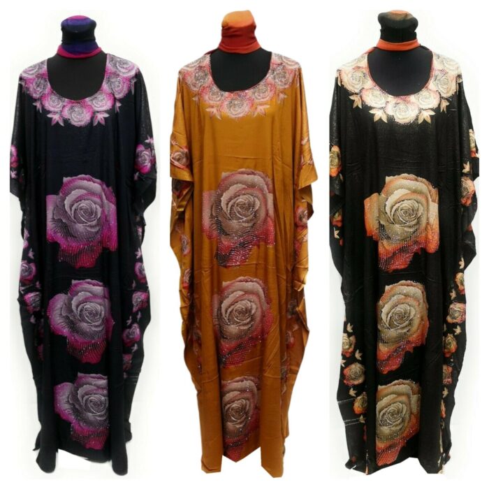 Dn100 Loose Fit Kaftan Tunic Holiday Dress Beach Cover Up Dubai Abaya Free Head Scarf