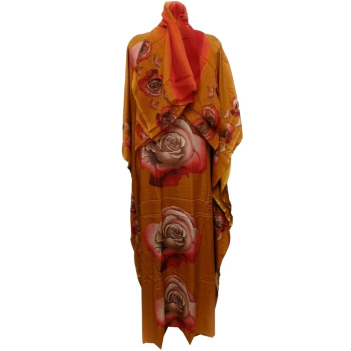 Dn100 Loose Fit Kaftan Tunic Holiday Dress Beach Cover Up Dubai Abaya Free Head Scarf (18)