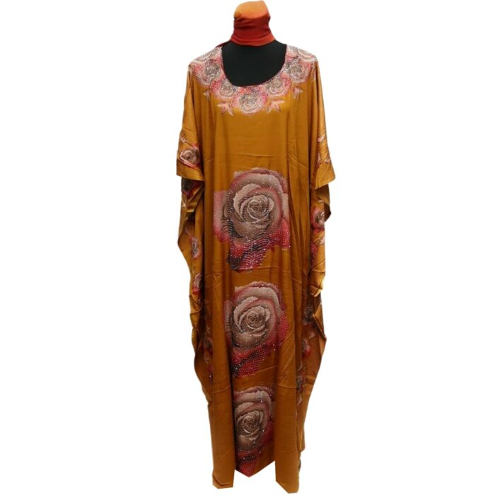 Dn100 Loose Fit Kaftan Tunic Holiday Dress Beach Cover Up Dubai Abaya Free Head Scarf (26)