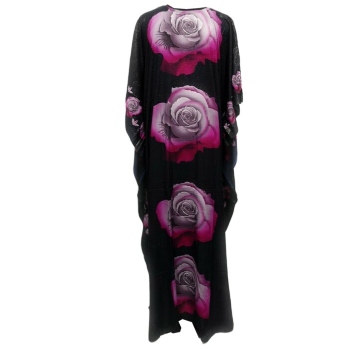 Dn100 Loose Fit Kaftan Tunic Holiday Dress Beach Cover Up Dubai Abaya Free Head Scarf (28)