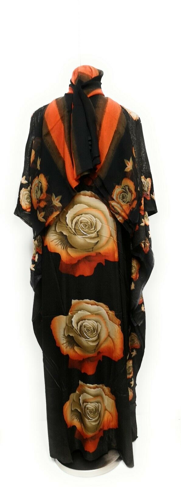 Dn100 Loose Fit Kaftan Tunic Holiday Dress Beach Cover Up Dubai Abaya Free Head Scarf (3)