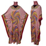 Dn182 001 Women’s Kaftan Loose Fit Tunic Dress Sequin Floral Maxi Dress (3)