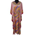 Dn182 001 Women’s Kaftan Loose Fit Tunic Dress Sequin Floral Maxi Dress 015914