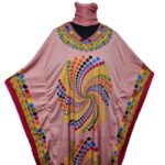 Dn182 001 Women’s Kaftan Loose Fit Tunic Dress Sequin Floral Maxi Dress 020049