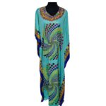 Dn182 003 Women’s Kaftan Loose Fit Tunic Dress Sequin Floral Maxi Dress 020542
