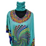 Dn182 003 Women’s Kaftan Loose Fit Tunic Dress Sequin Floral Maxi Dress 020619
