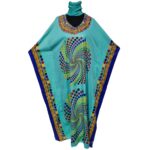 Dn182 003 Women’s Kaftan Loose Fit Tunic Dress Sequin Floral Maxi Dress 020649