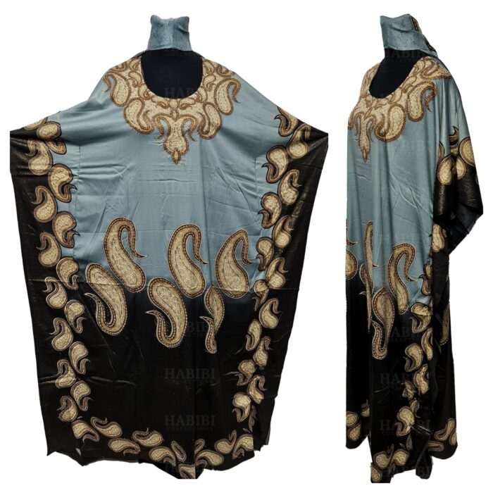 Dn22gry Loose Fit Kaftan Tunic Holiday Dress Beach Cover Up Dubai Abaya Free Head Scarf (23)