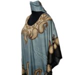Dn22gry Loose Fit Kaftan Tunic Holiday Dress Beach Cover Up Dubai Abaya Free Head Scarf (24)