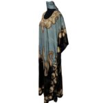 Dn22gry Loose Fit Kaftan Tunic Holiday Dress Beach Cover Up Dubai Abaya Free Head Scarf (27)