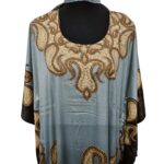Dn22gry Loose Fit Kaftan Tunic Holiday Dress Beach Cover Up Dubai Abaya Free Head Scarf (29)