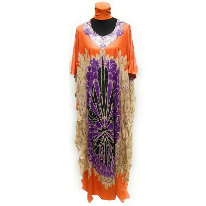 Dn3310 Loose Fit Kaftan Tunic Holiday Dress Beach Cover Up Dubai Abaya Free Head Scarf (14)