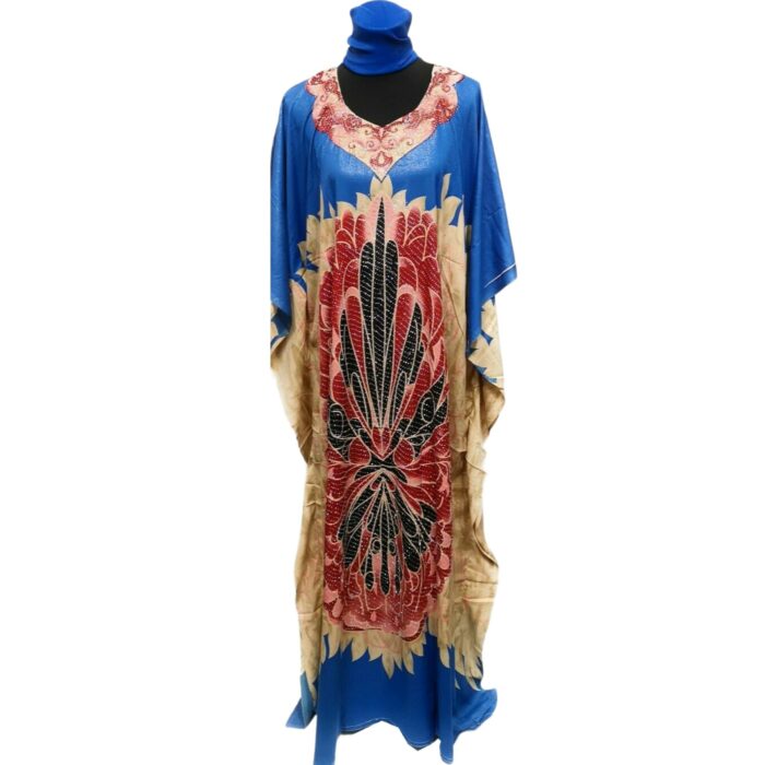 Dn3310 Loose Fit Kaftan Tunic Holiday Dress Beach Cover Up Dubai Abaya Free Head Scarf (4)