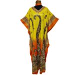 Dn588 Women's Kaftan Loose Fit Tunic Dress Sequin Floral Maxi Dress (1)