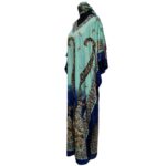 Dn588 Women's Kaftan Loose Fit Tunic Dress Sequin Floral Maxi Dress (18)